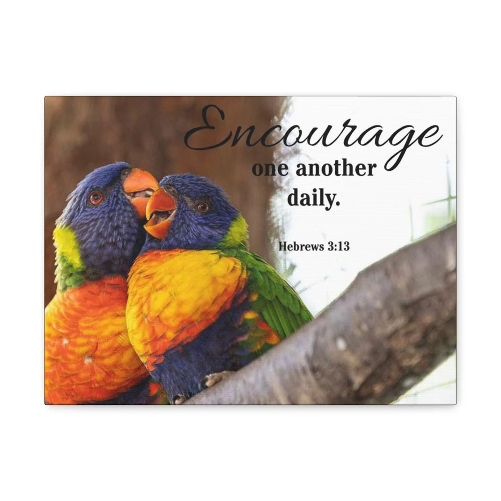 Scripture Walls Encourage One Another Daily Hebrews 3:13 Parrots Christian Wall